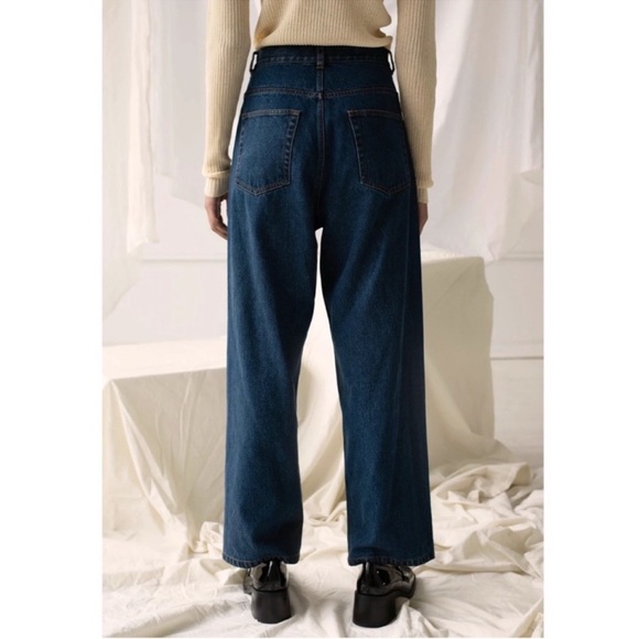 WRAY NYC Drew Perfect Straight Leg High Rise Button Fly Dark Wash Jeans - Picture 2 of 12